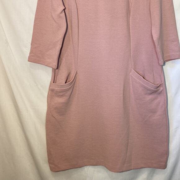 Boden Light Pastel Pink Ribbed Long Sleeve Dress Size 12 - Picture 3 of 10